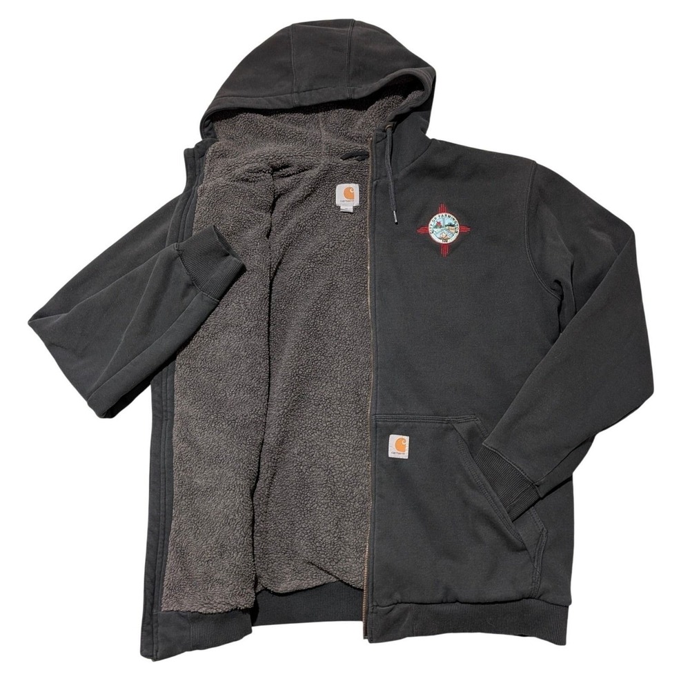 Carhartt Rain Defender Sherpa Lined Hoodie Men's XL Tall Black Full Zip